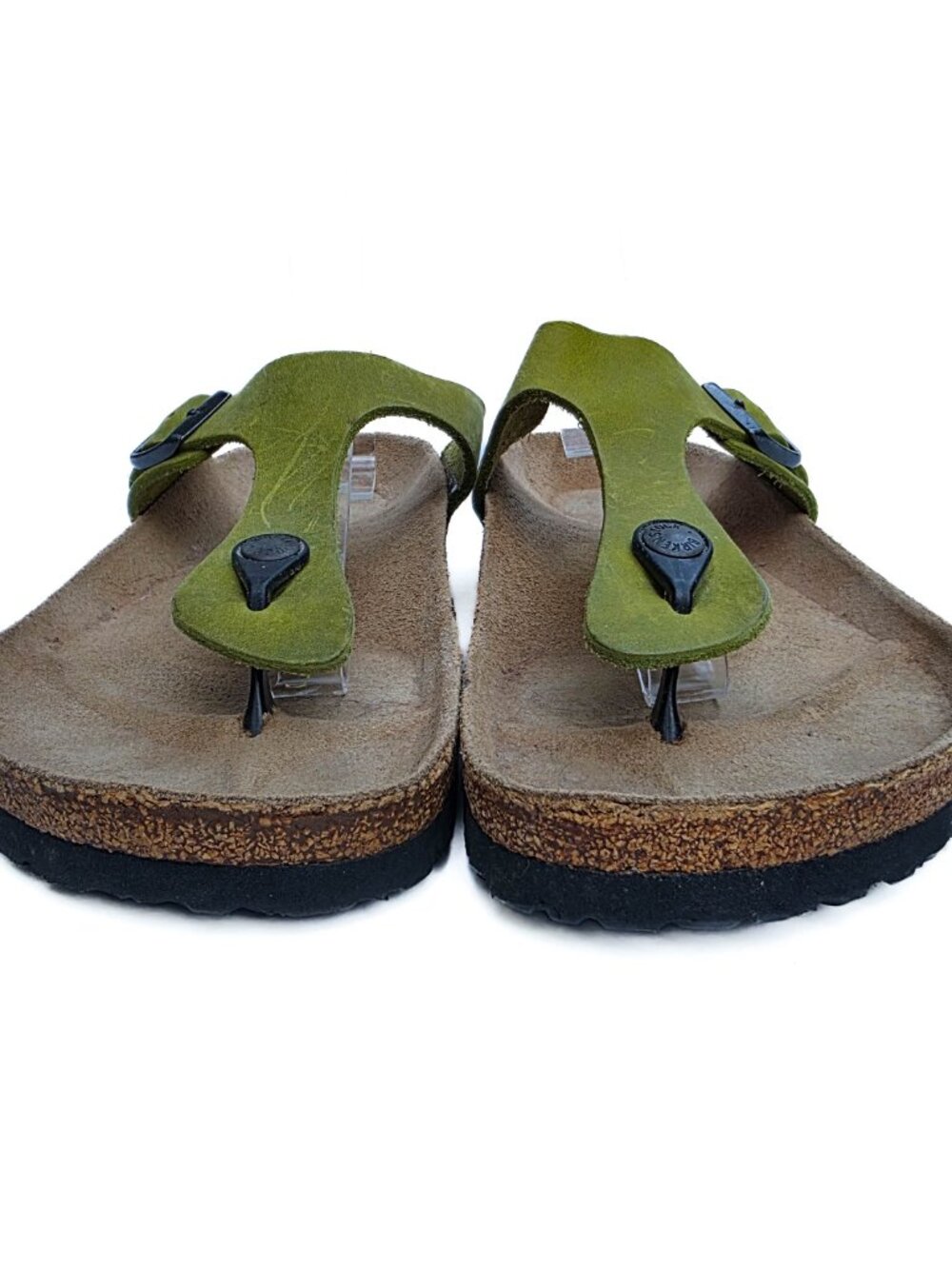 Birkenstock Gizeh Suede Sandals EU 42 Avocado Green Regular Wide Made Germany - Picture 4 of 11